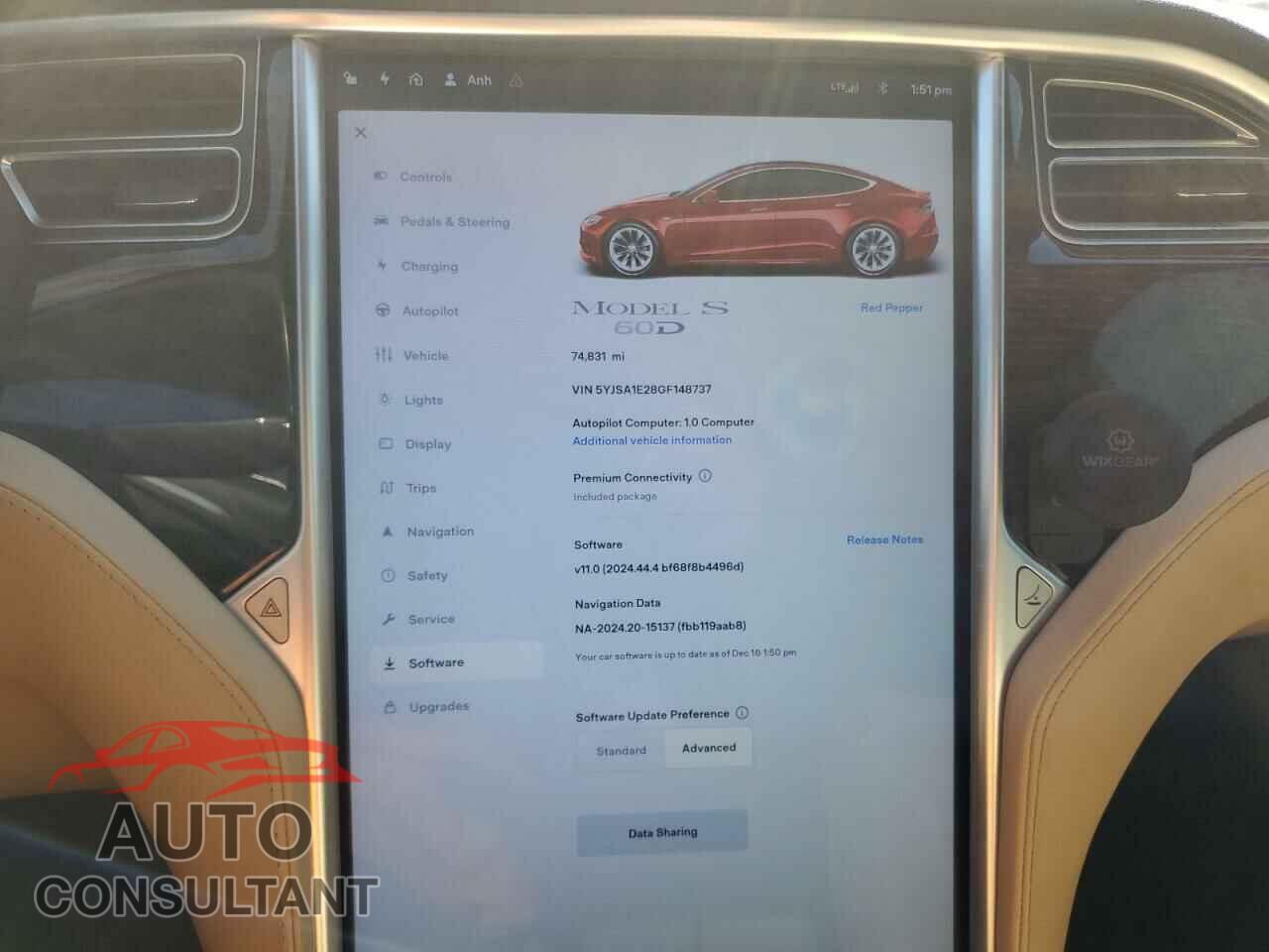 TESLA MODEL S 2016 - 5YJSA1E28GF148737