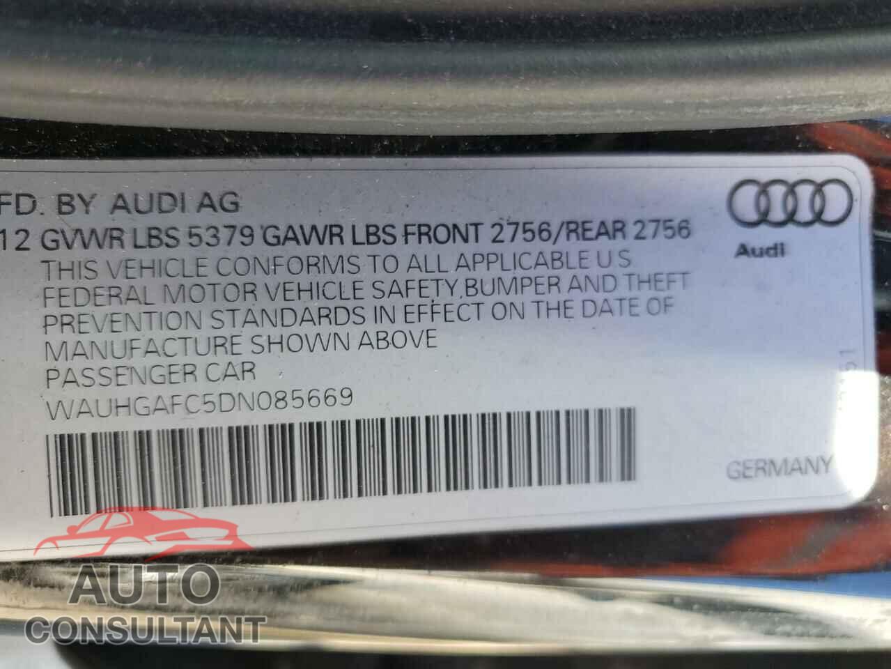AUDI A6 2013 - WAUHGAFC5DN085669