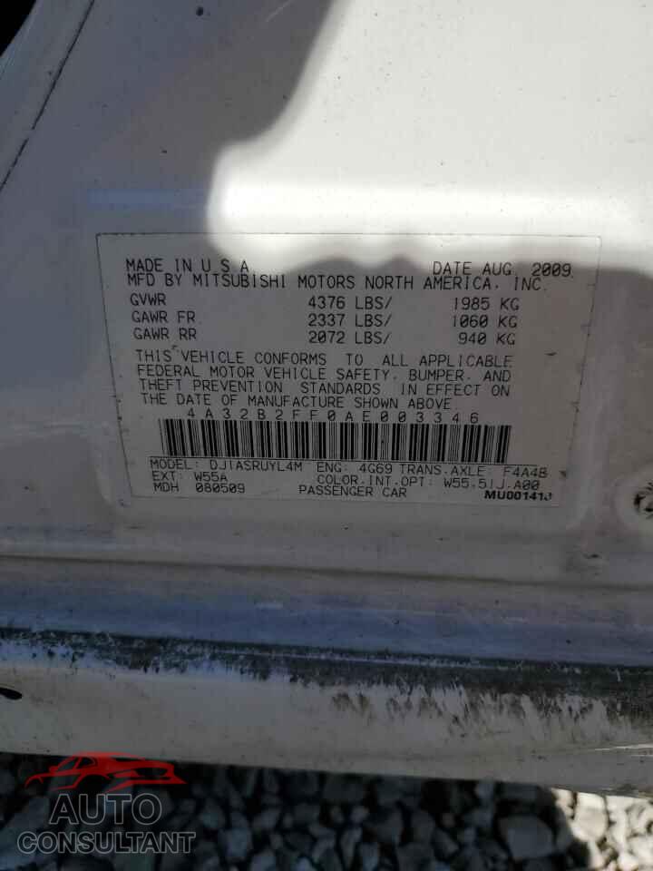 MITSUBISHI GALANT 2010 - 4A32B2FF0AE003346