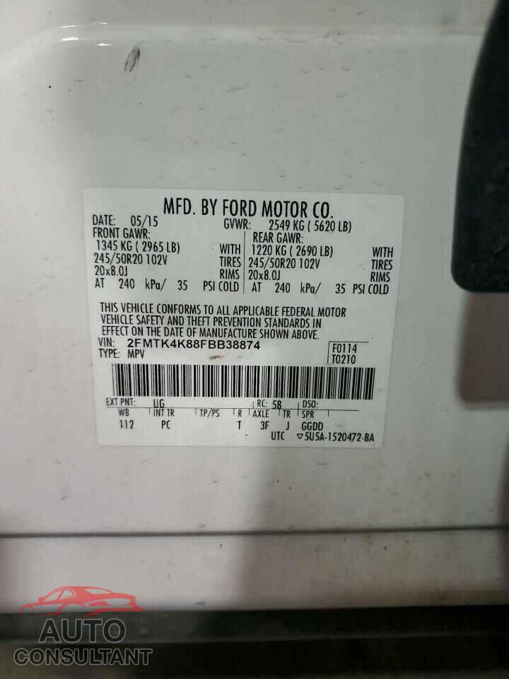 FORD EDGE 2015 - 2FMTK4K88FBB38874