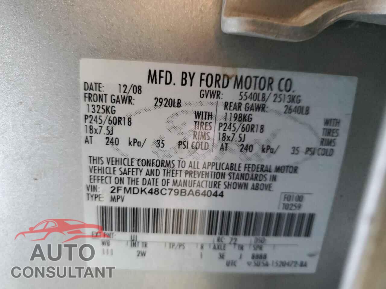 FORD EDGE 2009 - 2FMDK48C79BA64044