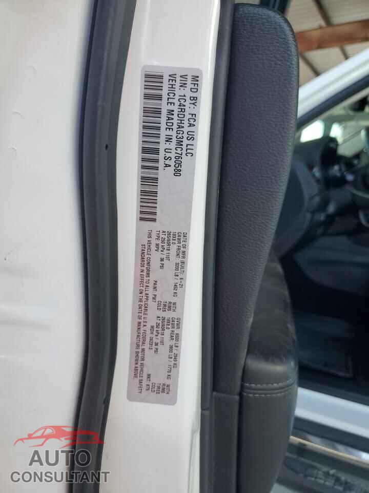 DODGE DURANGO 2021 - 1C4RDHAG3MC760580
