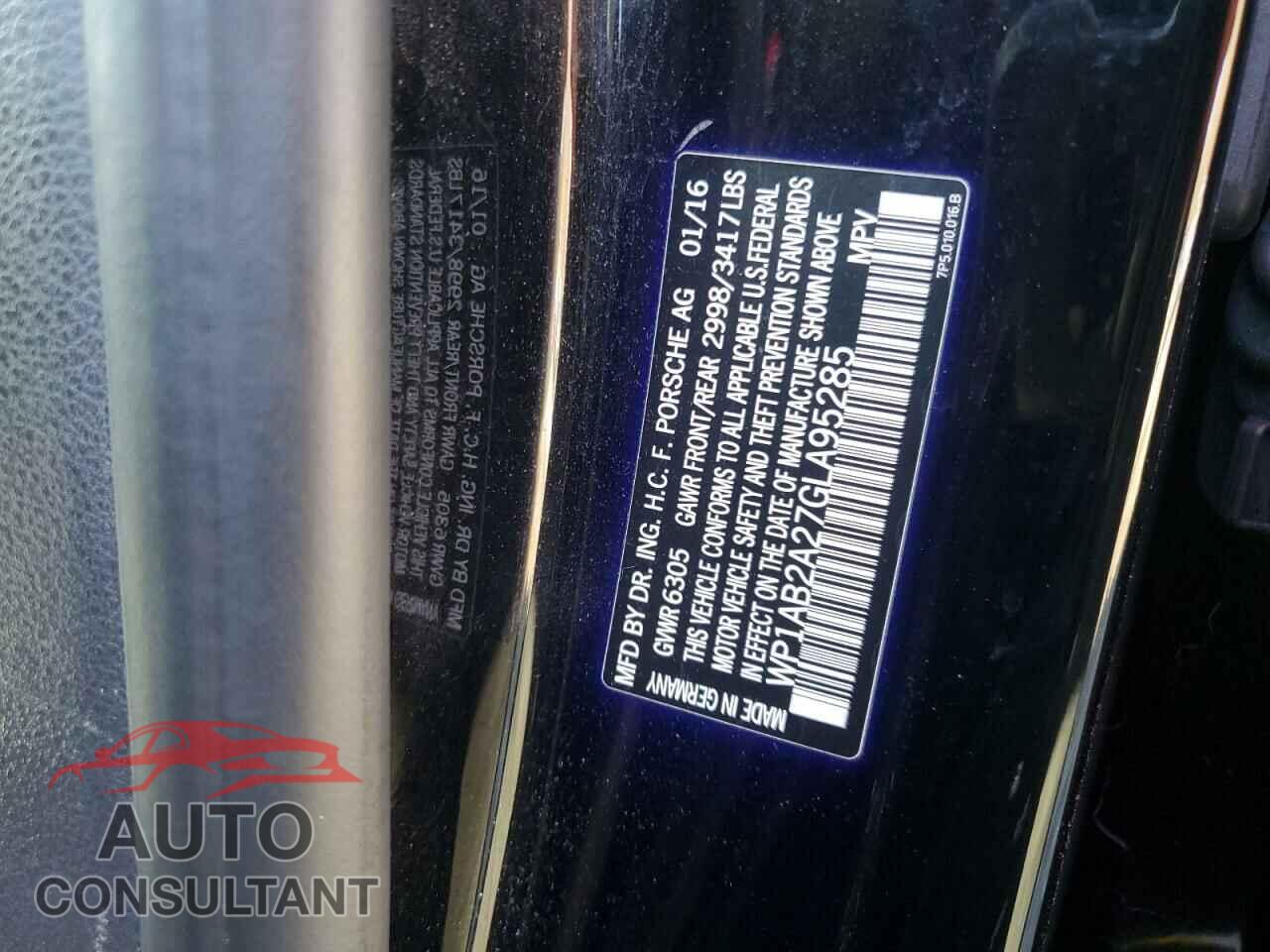 PORSCHE CAYENNE 2016 - WP1AB2A27GLA95285