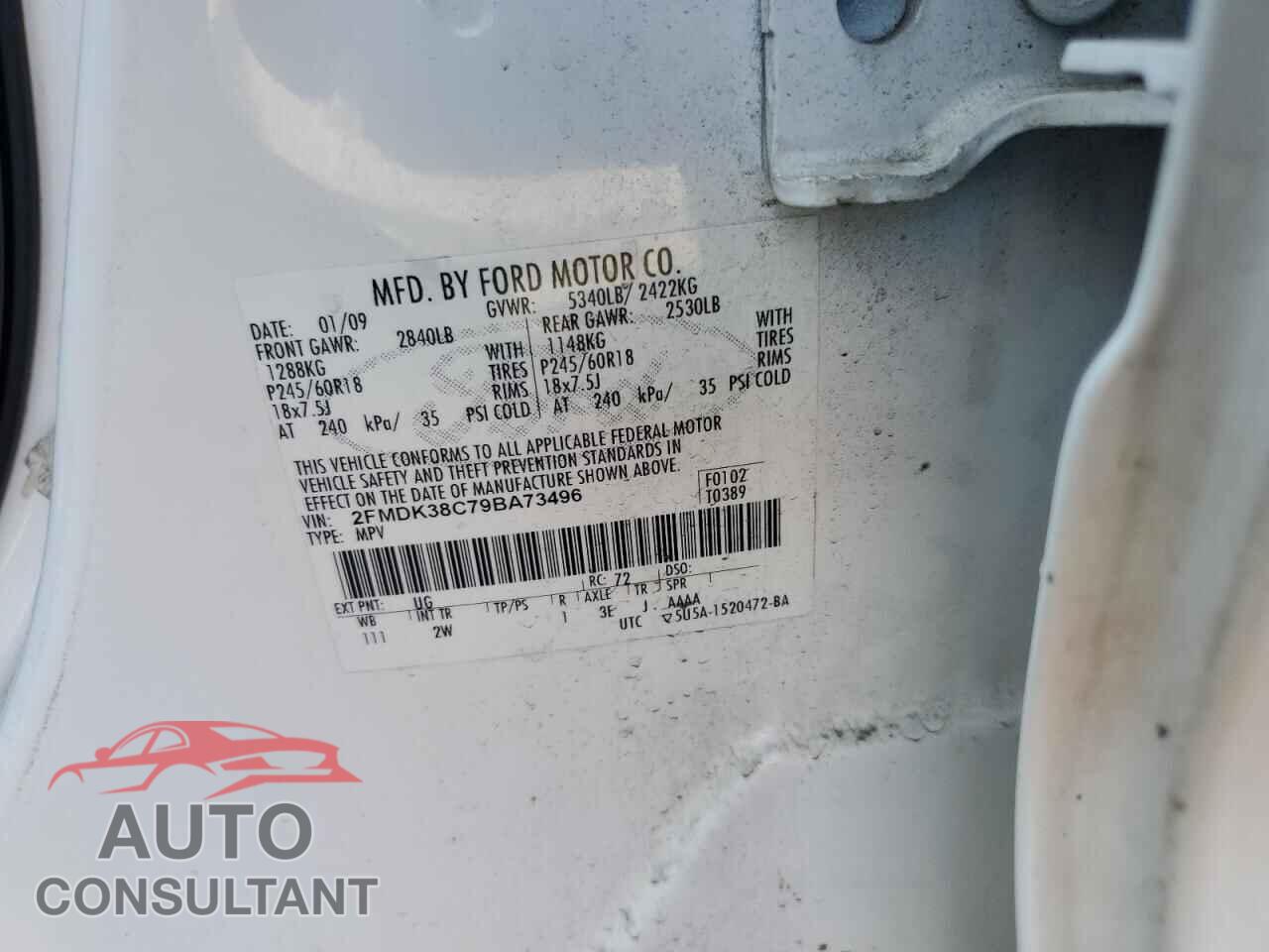 FORD EDGE 2009 - 2FMDK38C79BA73496