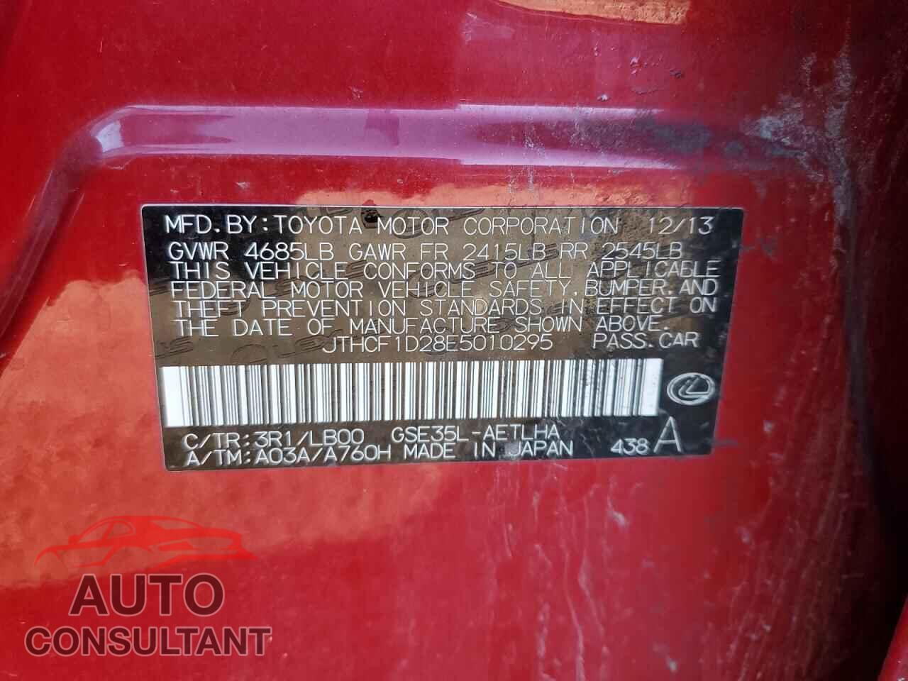 LEXUS IS 2014 - JTHCF1D28E5010295