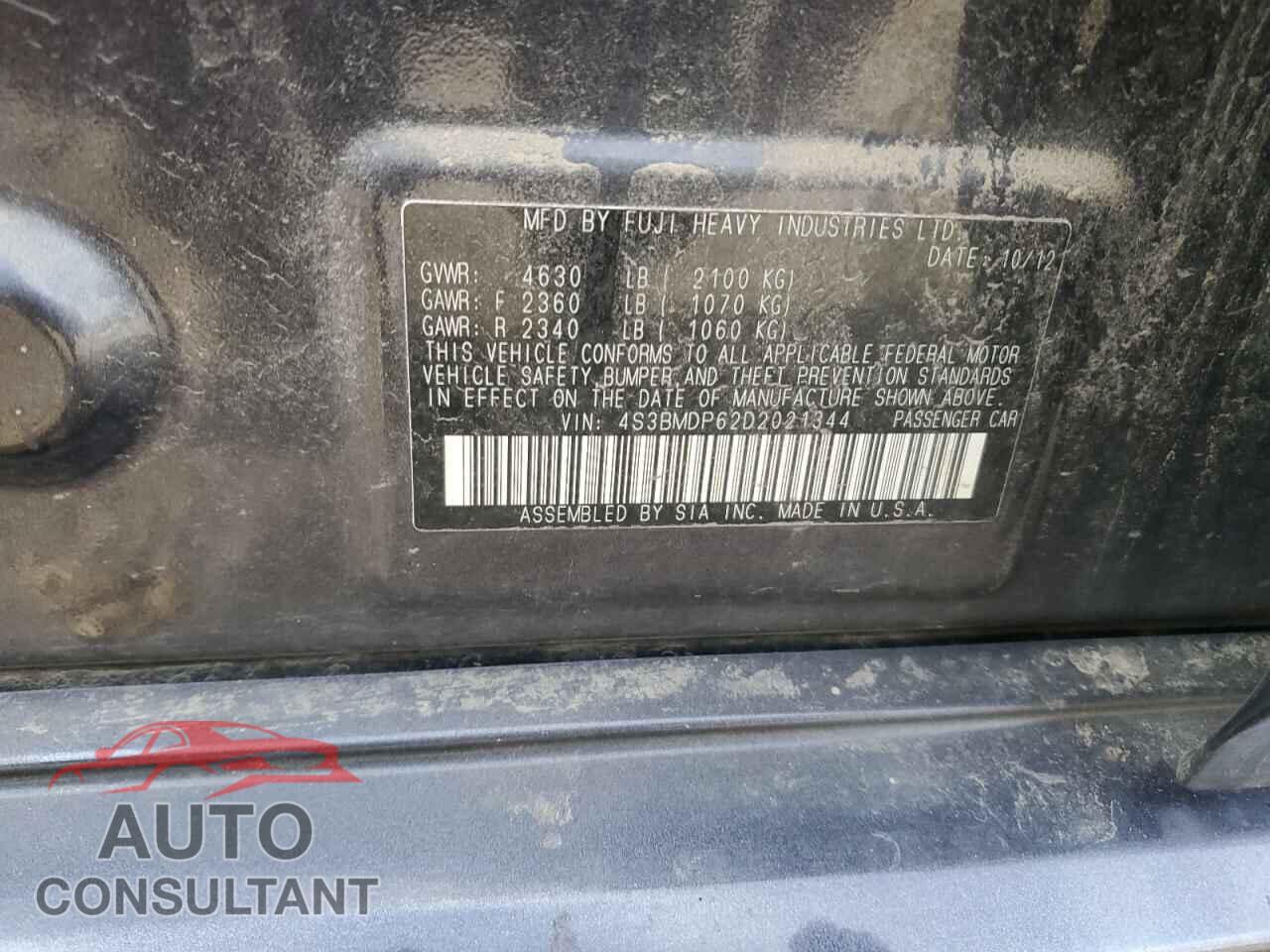 SUBARU LEGACY 2013 - 4S3BMDP62D2021344