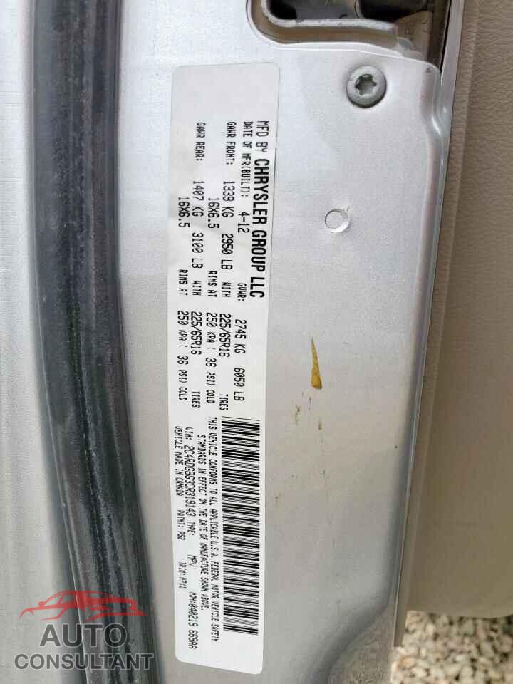 DODGE CARAVAN 2012 - 2C4RDGBG3CR319143