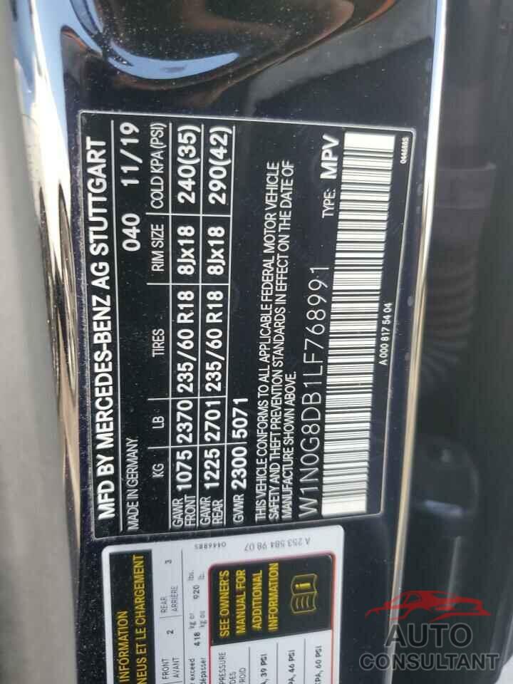 MERCEDES-BENZ GLC-CLASS 2020 - W1N0G8DB1LF768991
