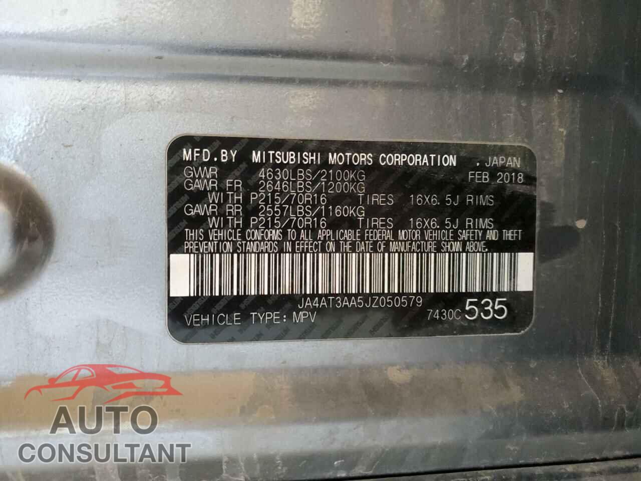 MITSUBISHI ECLIPSE 2018 - JA4AT3AA5JZ050579