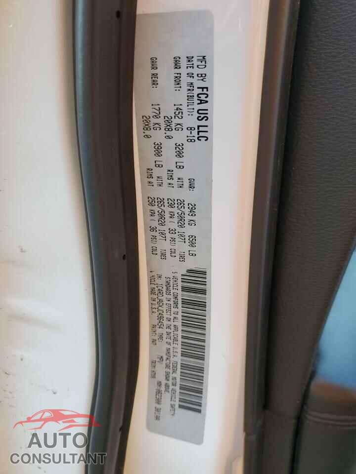 DODGE DURANGO 2018 - 1C4RDJAGXJC496454