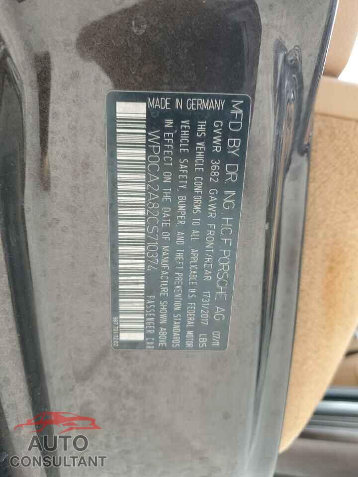 PORSCHE BOXSTER 2012 - WP0CA2A82CS710374