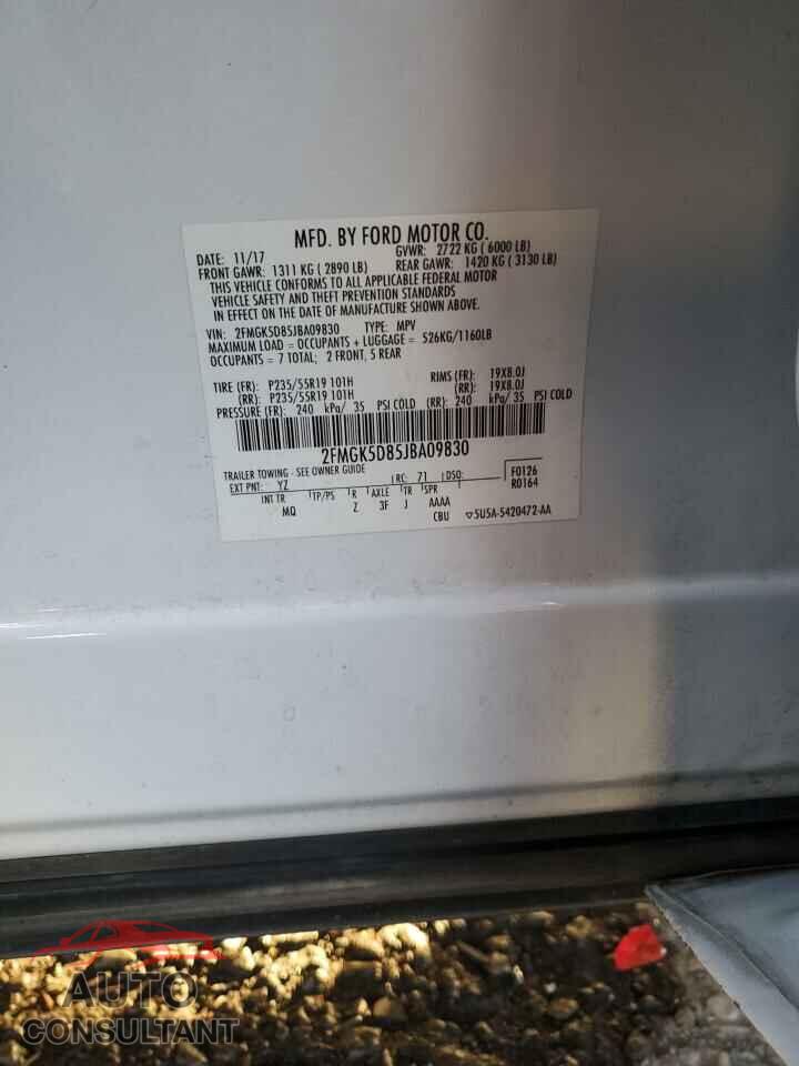 FORD FLEX 2018 - 2FMGK5D85JBA09830