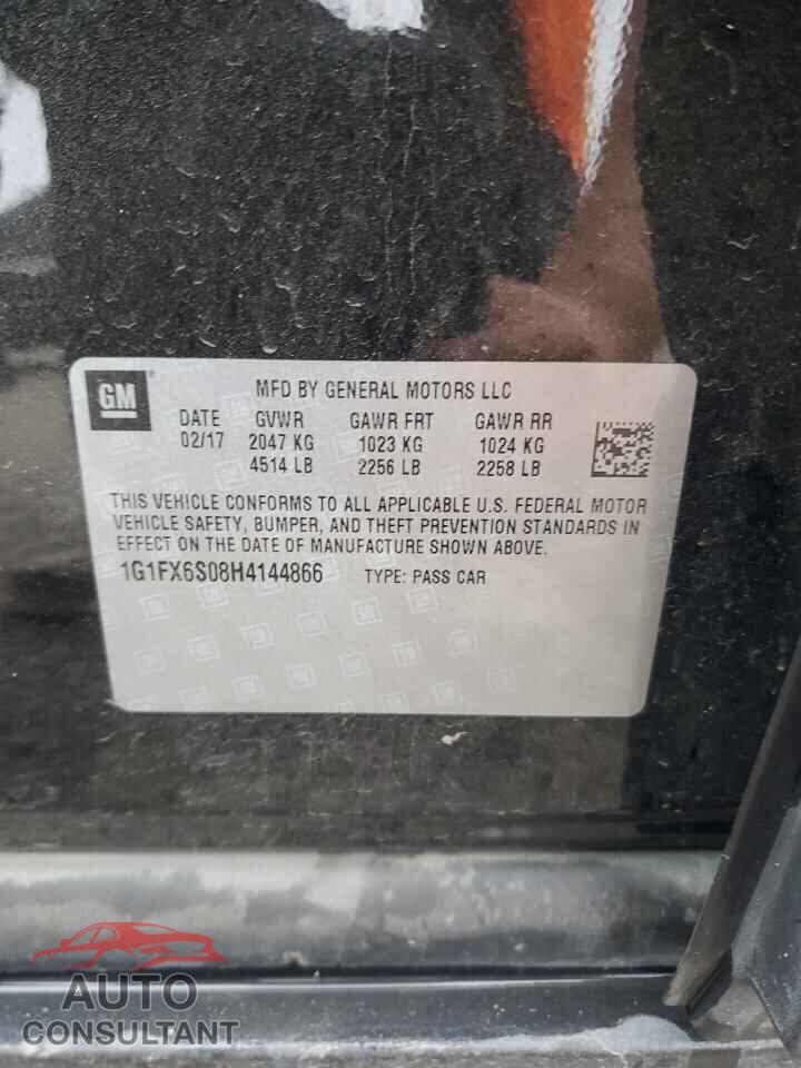 CHEVROLET BOLT 2017 - 1G1FX6S08H4144866
