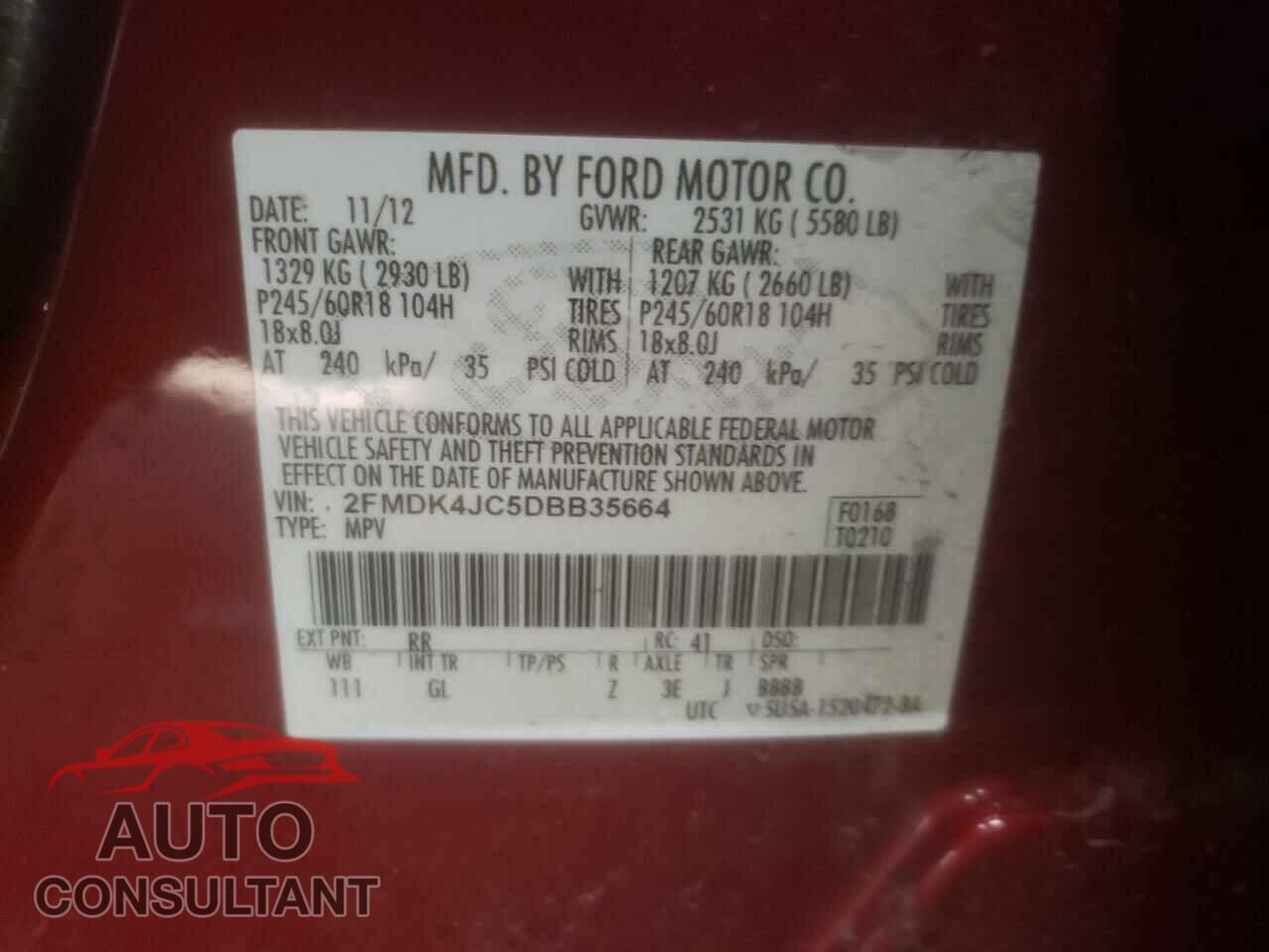 FORD EDGE 2013 - 2FMDK4JC5DBB35664