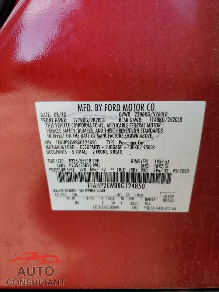 FORD TAURUS 2011 - 1FAHP2EW8BG124850