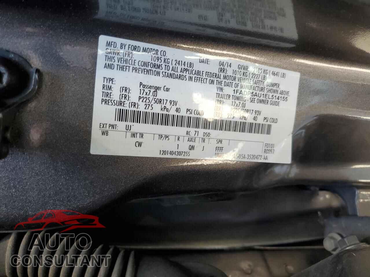 FORD CMAX 2014 - 1FADP5AU1EL514155