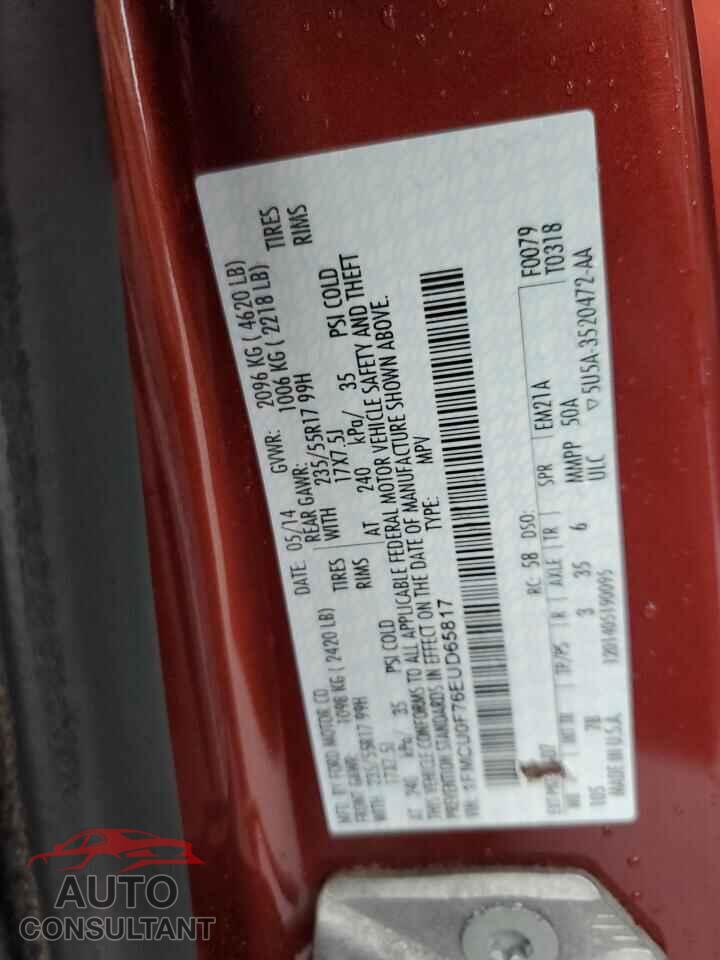FORD ESCAPE 2014 - 1FMCU0F76EUD65817