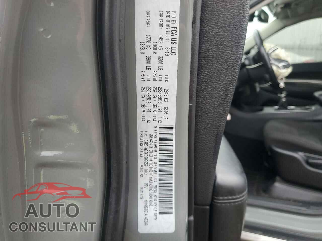 DODGE DURANGO 2019 - 1C4RDHAG3KC806650