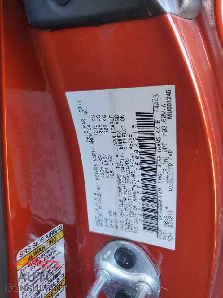 MITSUBISHI ECLIPSE 2012 - 4A37L5EF1CE002215