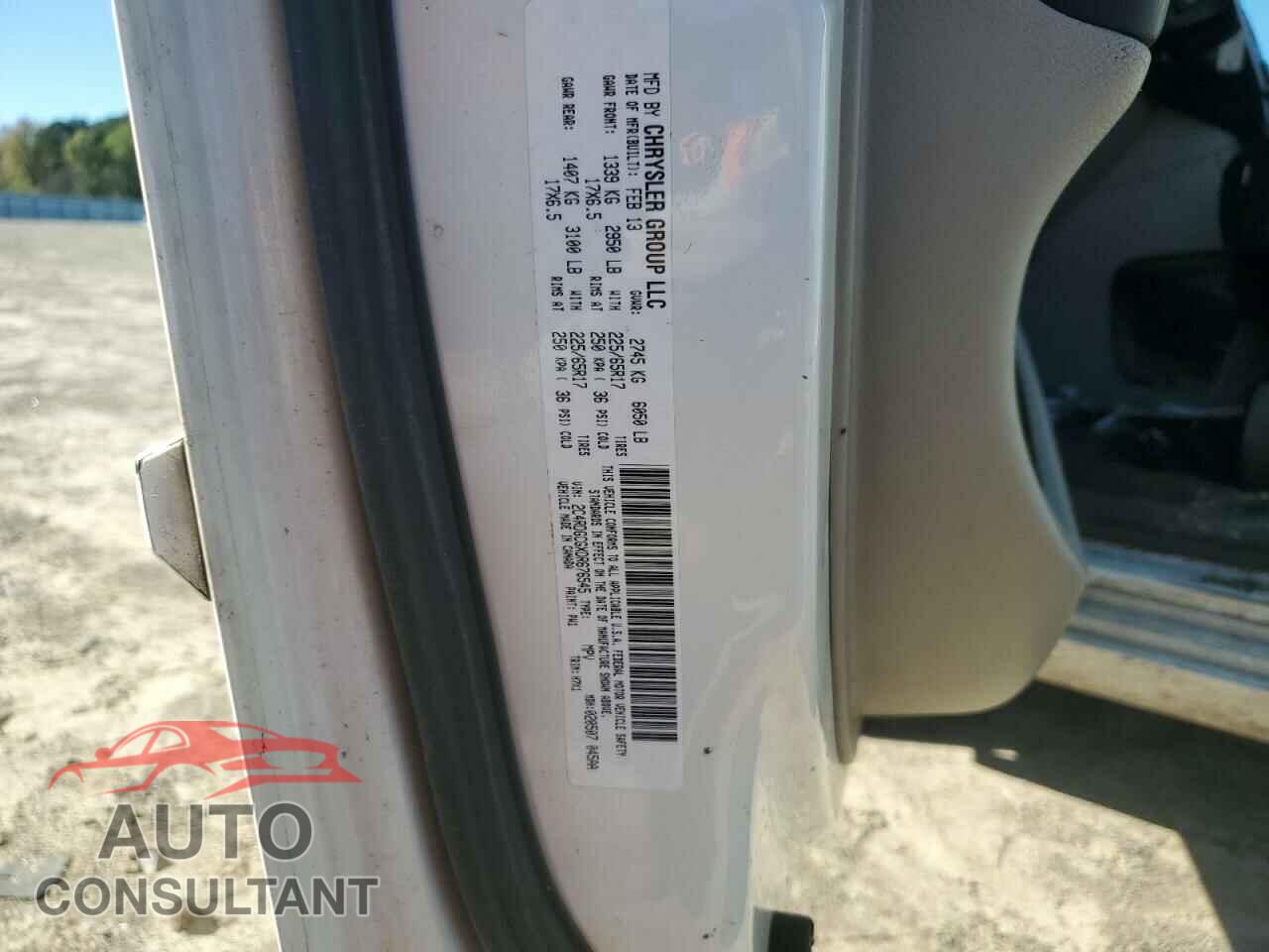 DODGE CARAVAN 2013 - 2C4RDGCGXDR676545