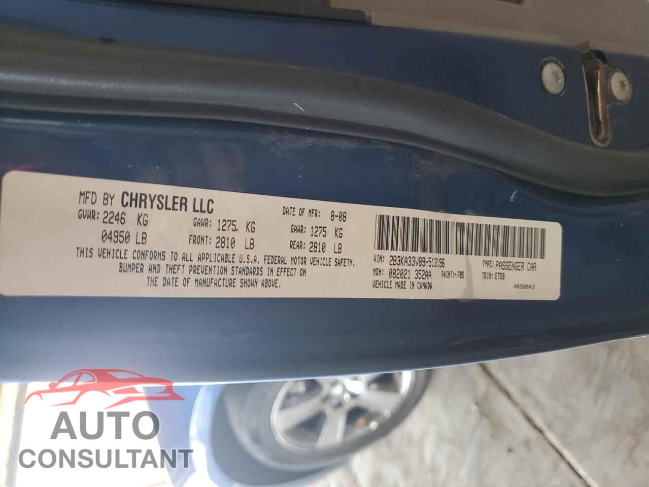 DODGE CHARGER 2009 - 2B3KA33V89H513196