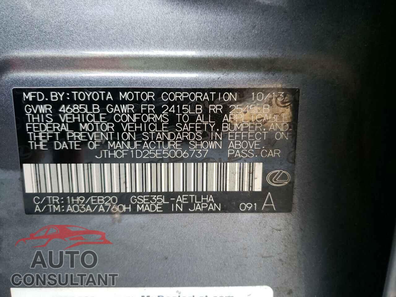 LEXUS IS 2014 - JTHCF1D25E5006737