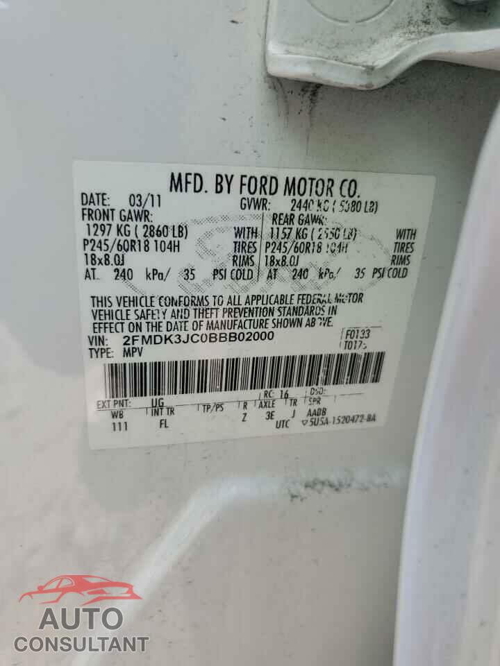 FORD EDGE 2011 - 2FMDK3JC0BBB02000