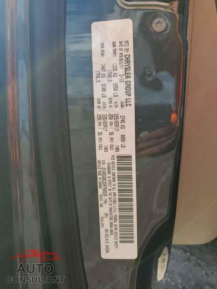 DODGE CARAVAN 2013 - 2C4RDGBG3DR768520