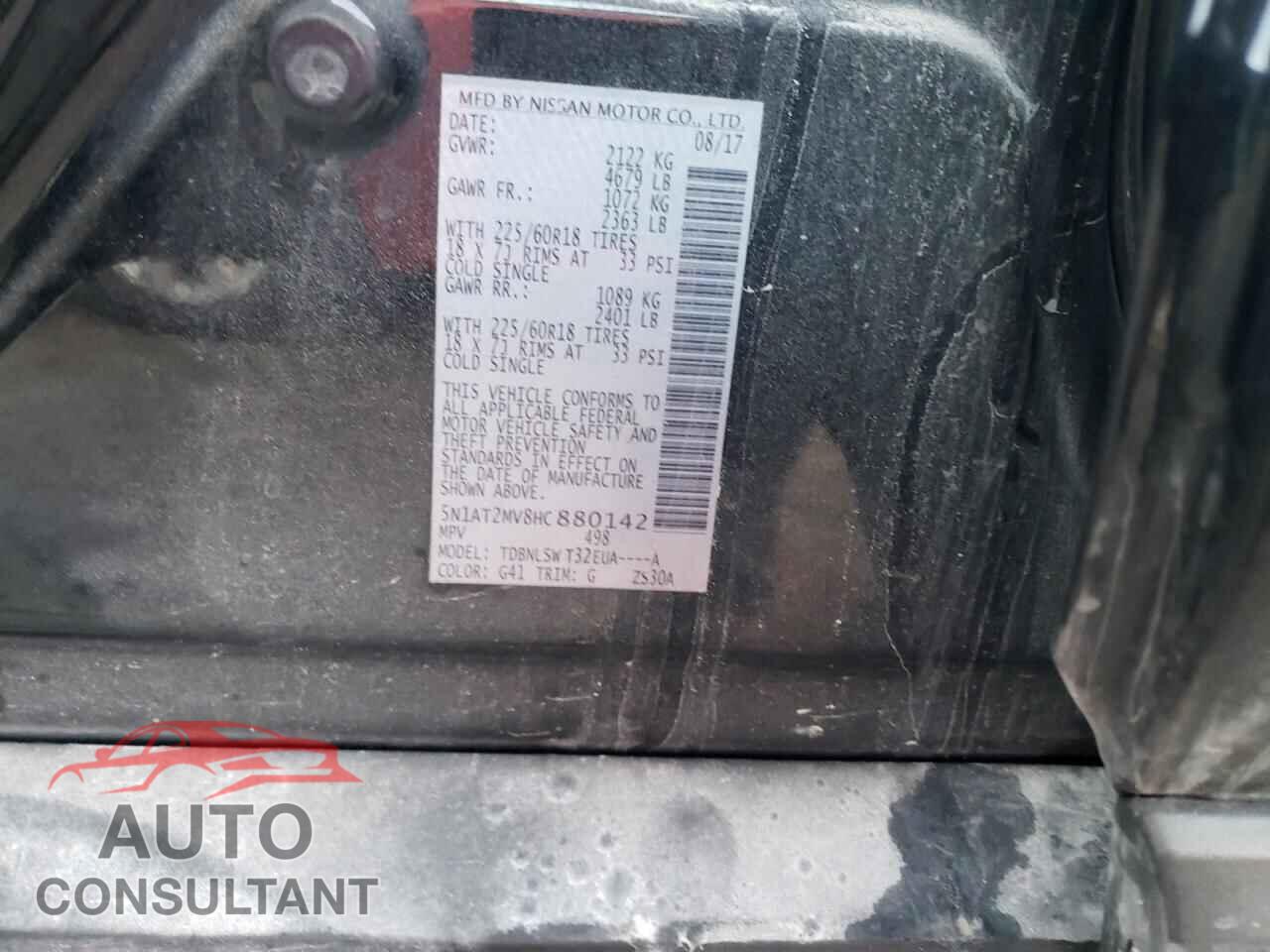 NISSAN ROGUE 2017 - 5N1AT2MV8HC880142