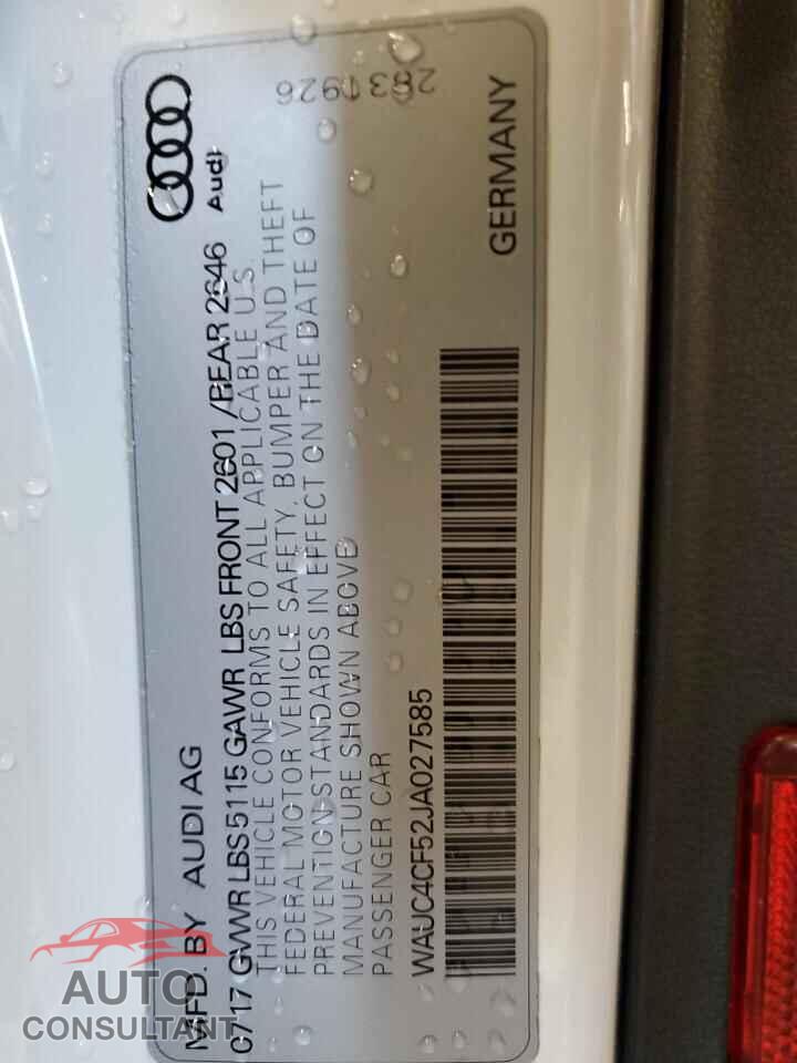 AUDI S5/RS5 2018 - WAUC4CF52JA027585
