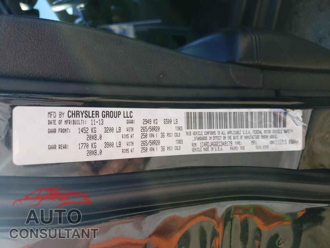 DODGE DURANGO 2014 - 1C4RDJAG6EC349179