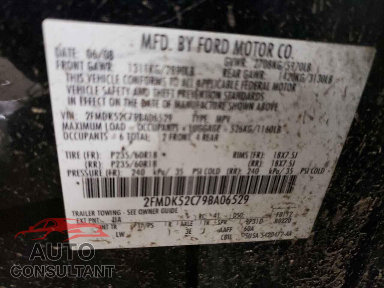 FORD FLEX 2009 - 2FMDK52C79BA06529