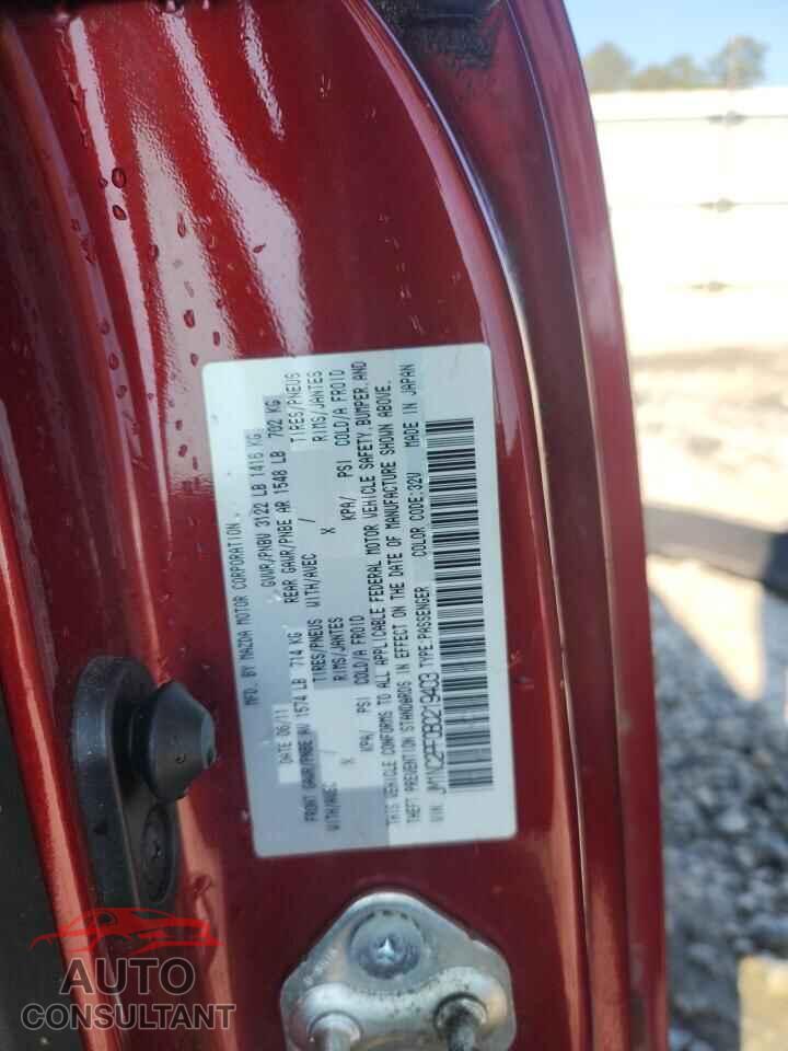 MAZDA MX5 2011 - JM1NC2PF0B0219403