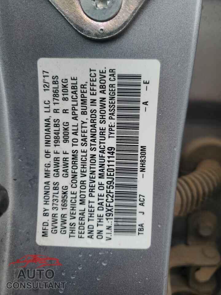 HONDA CIVIC 2018 - 19XFC2F59JE011149