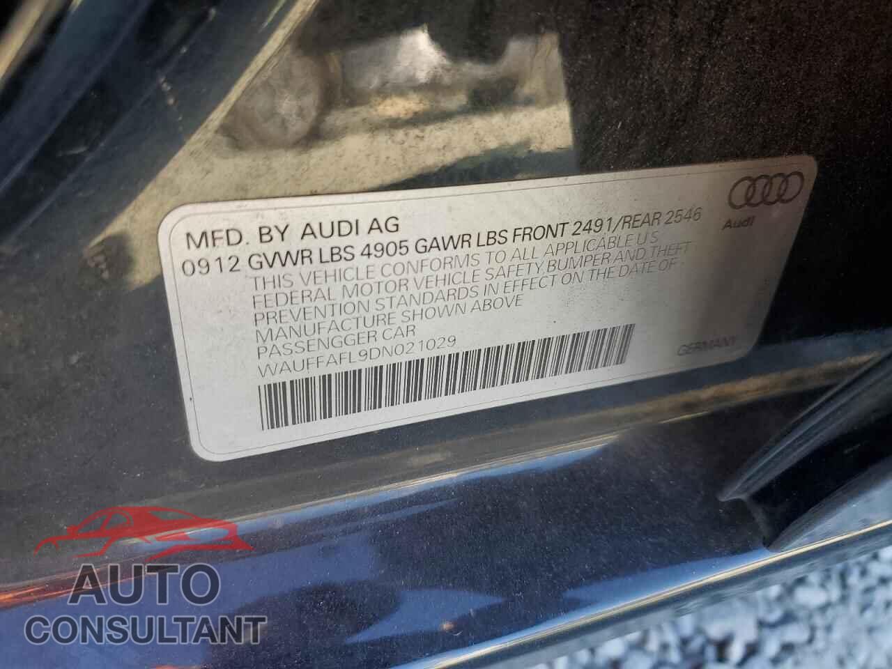 AUDI A4 2013 - WAUFFAFL9DN021029