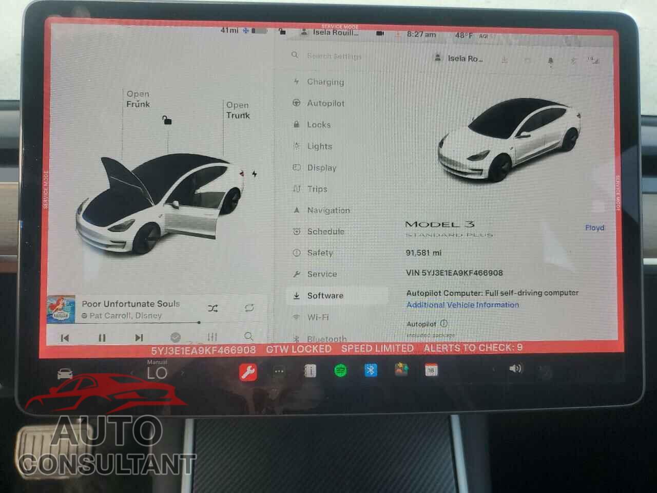 TESLA MODEL 3 2019 - 5YJ3E1EA9KF466908