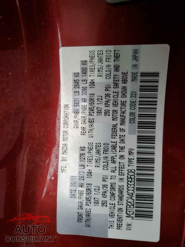 MAZDA CX-9 2012 - JM3TB2CA4C0339508