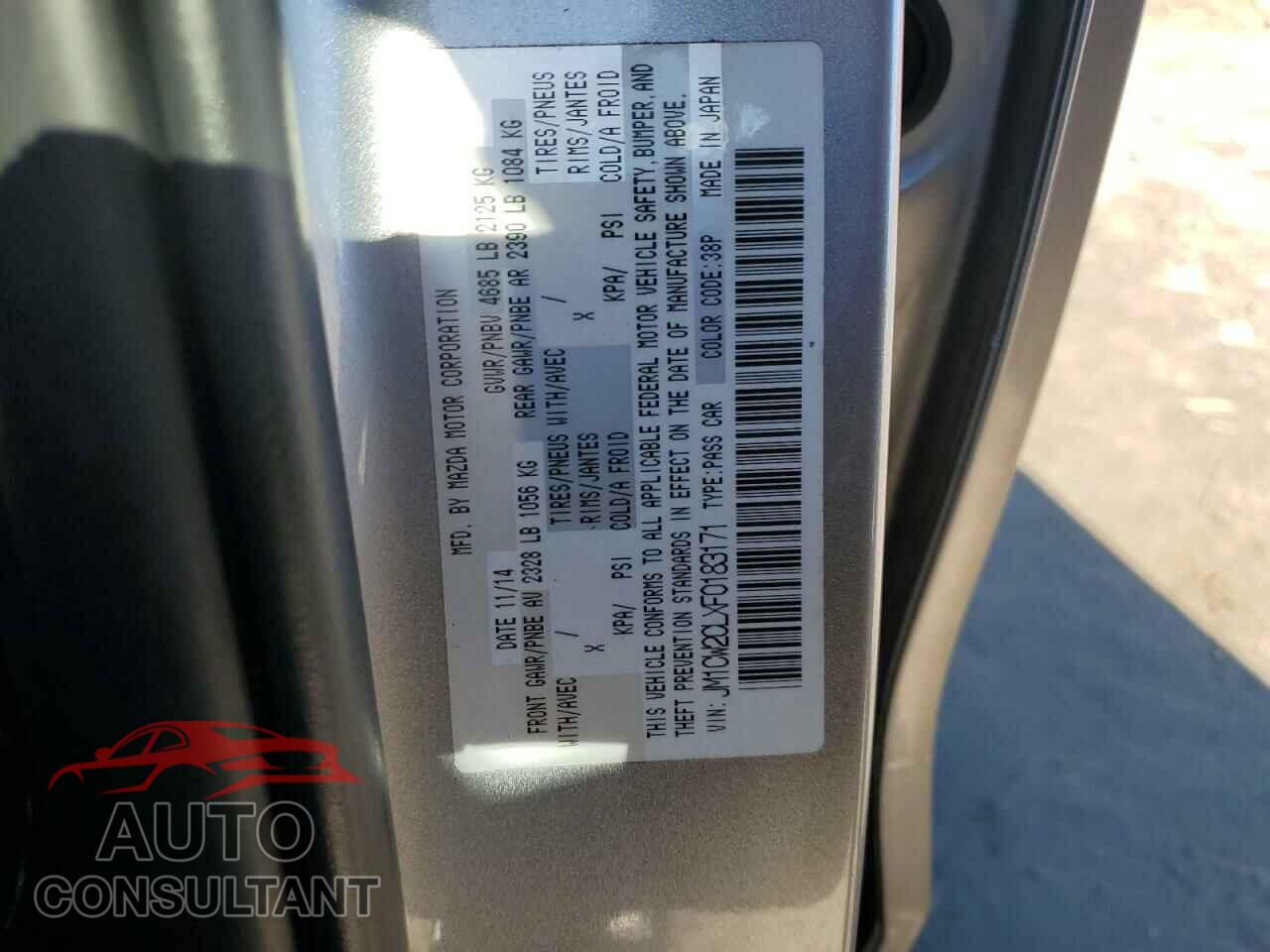 MAZDA 5 2015 - JM1CW2CLXF0183171