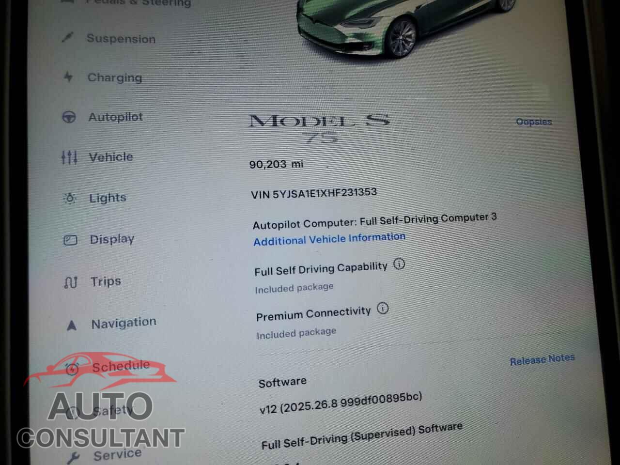 TESLA MODEL S 2017 - 5YJSA1E1XHF231353
