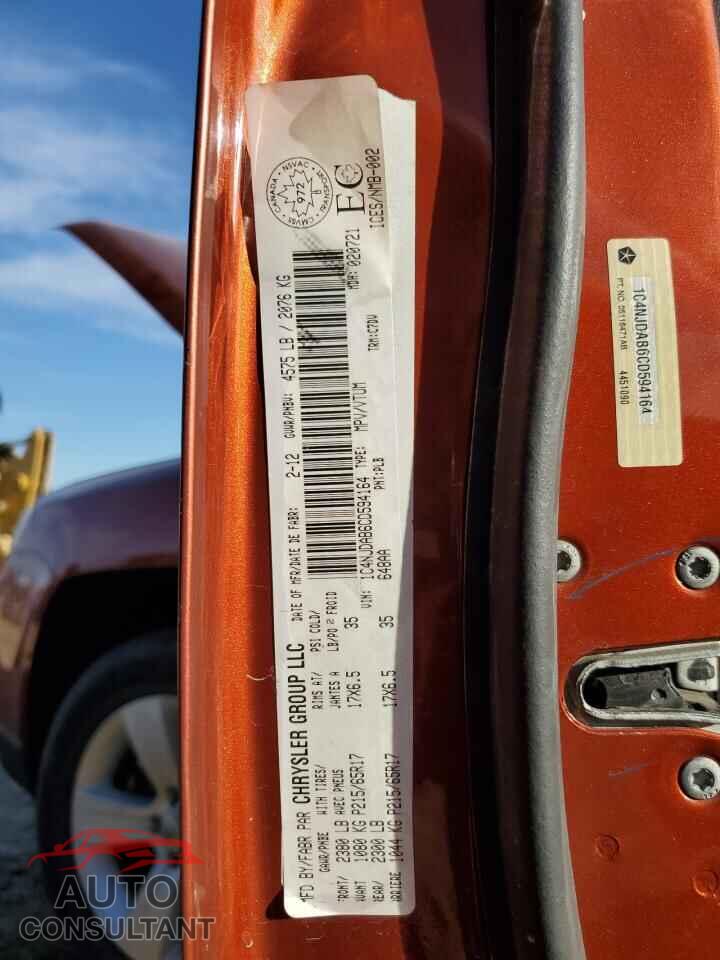 JEEP COMPASS 2012 - 1C4NJDAB6CD594164