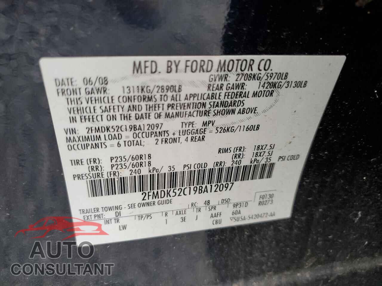 FORD FLEX 2009 - 2FMDK52C19BA12097