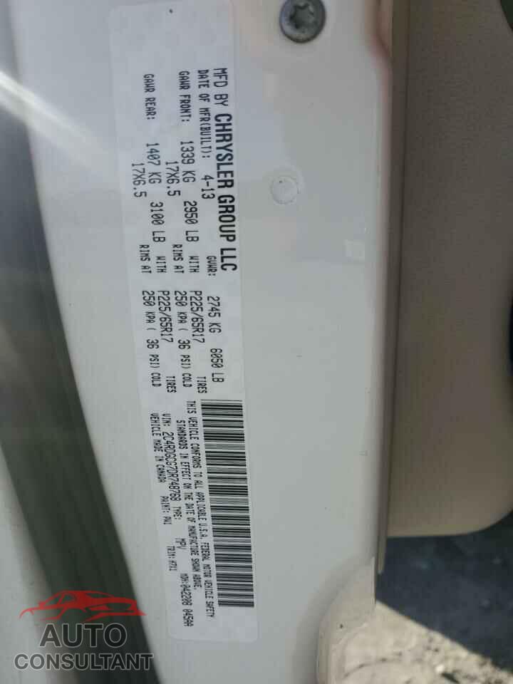 DODGE CARAVAN 2013 - 2C4RDGCG7DR748768
