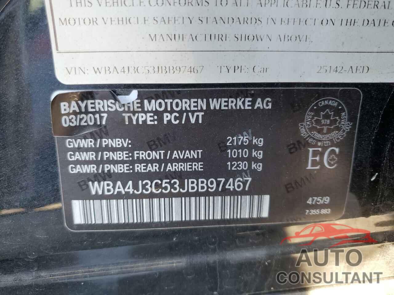 BMW 4 SERIES 2018 - WBA4J3C53JBB97467