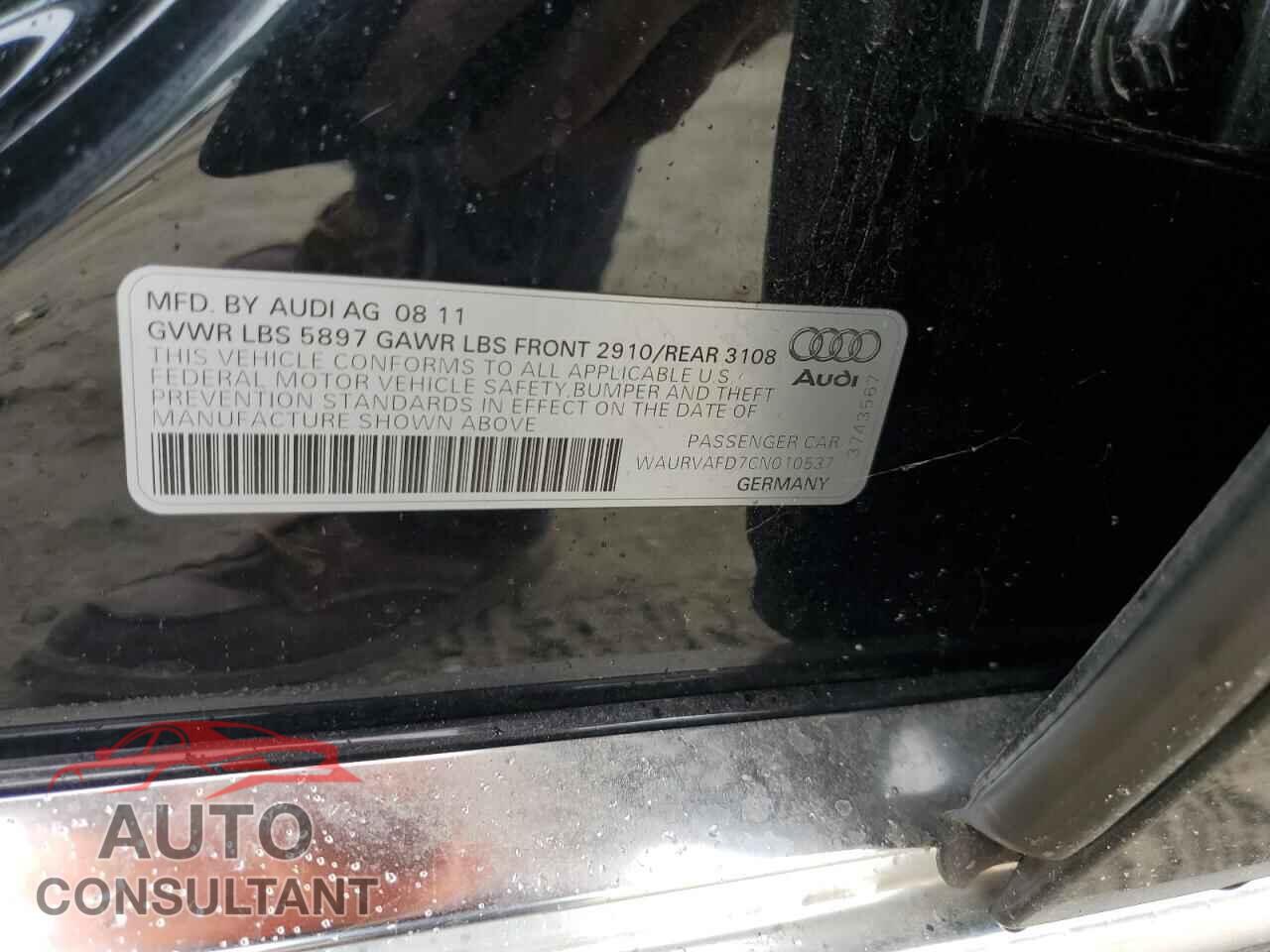 AUDI A8 2012 - WAURVAFD7CN010537