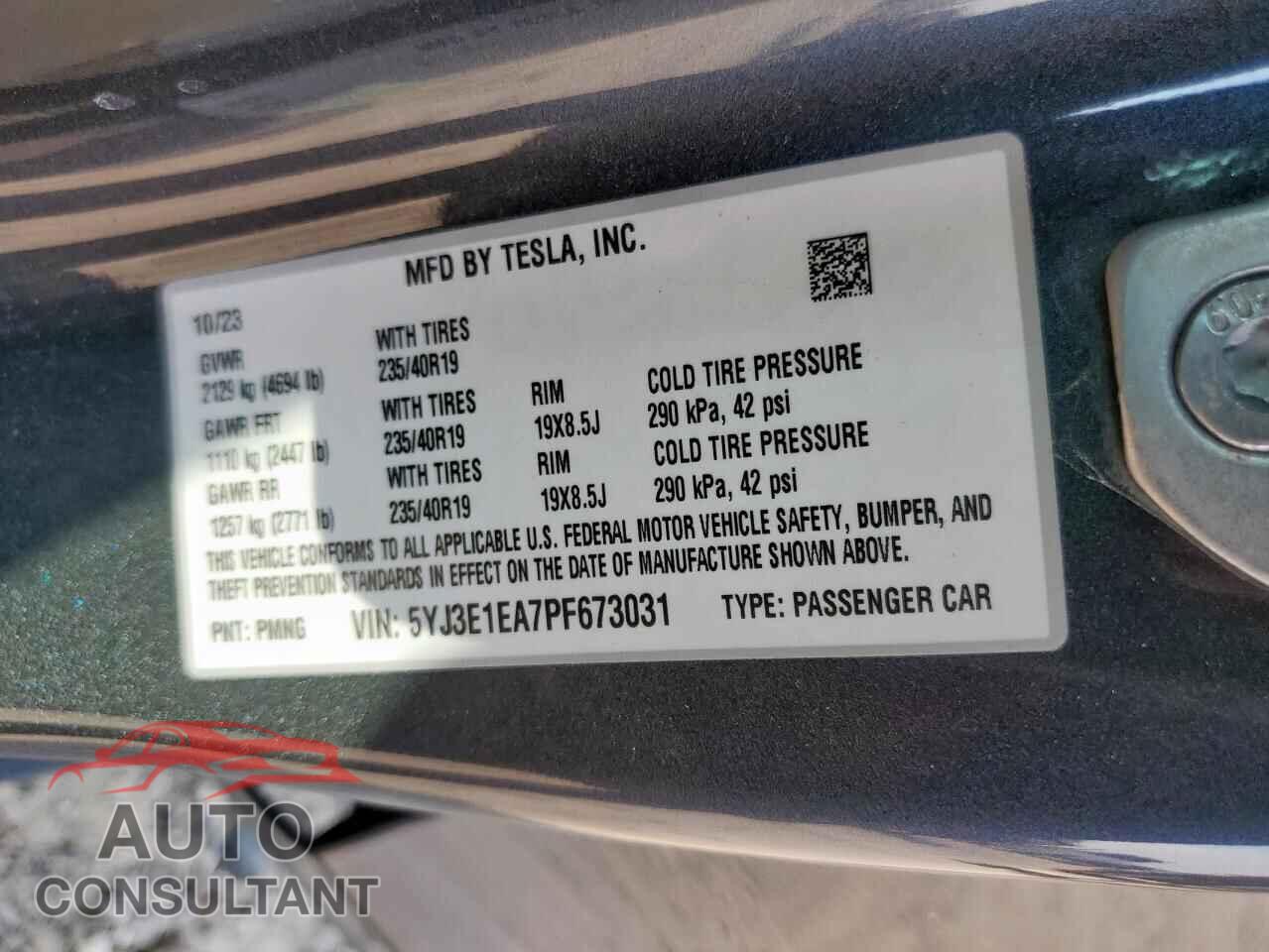 TESLA MODEL 3 2023 - 5YJ3E1EA7PF673031