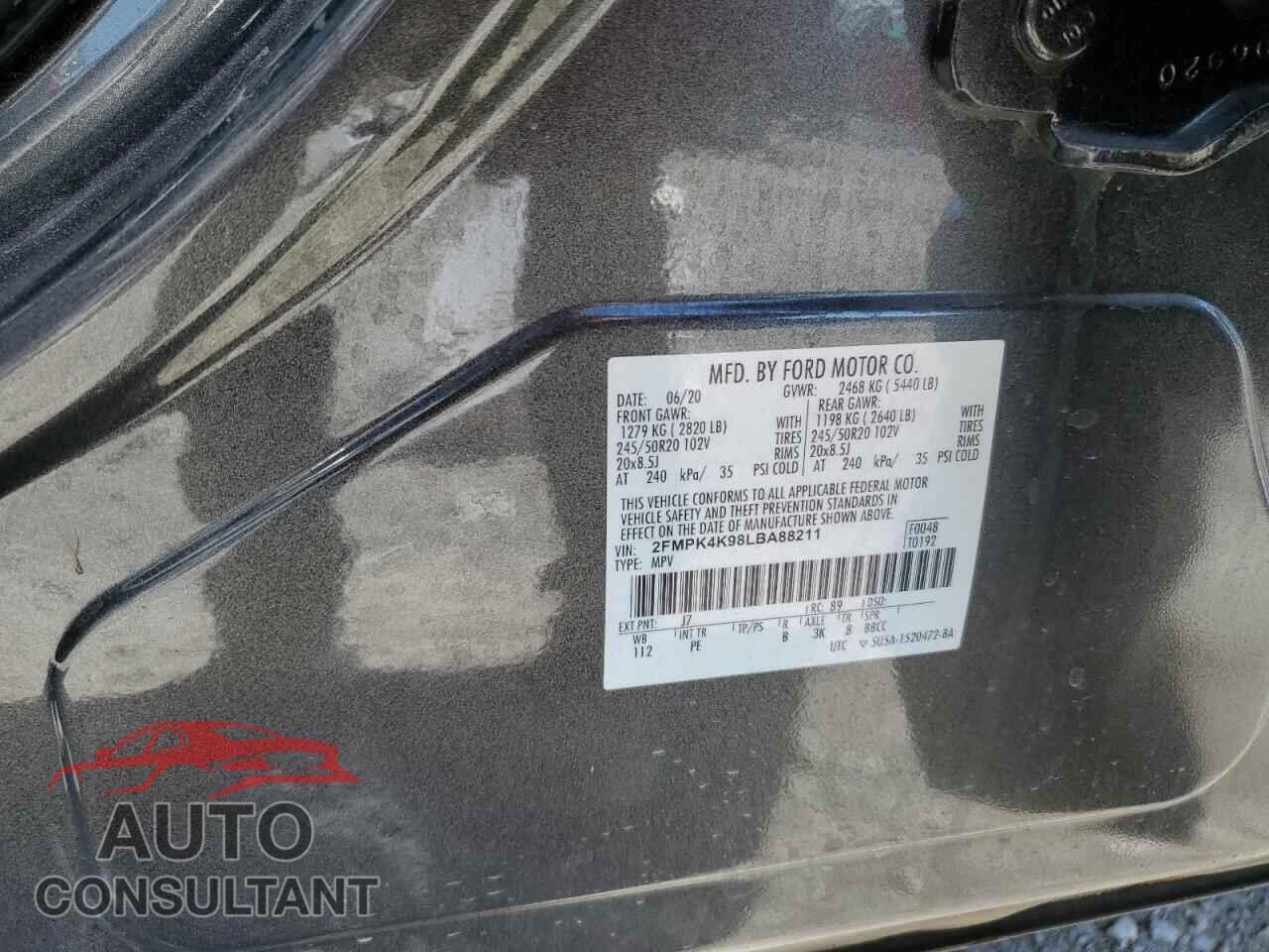 FORD EDGE 2020 - 2FMPK4K98LBA88211