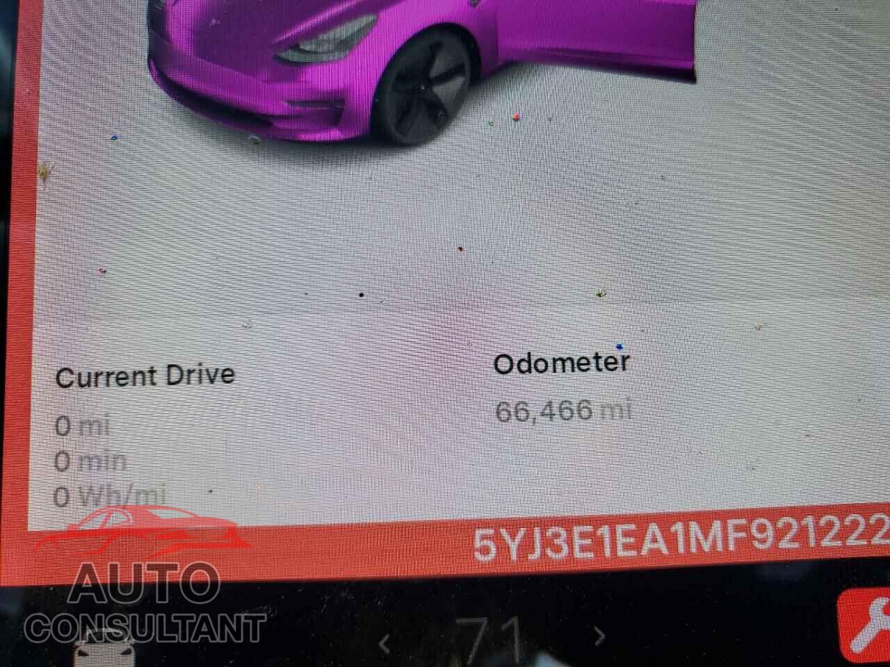 TESLA MODEL 3 2021 - 5YJ3E1EA1MF921222