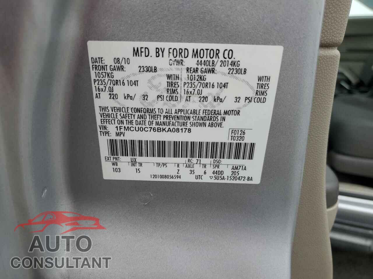 FORD ESCAPE 2011 - 1FMCU0C76BKA08178