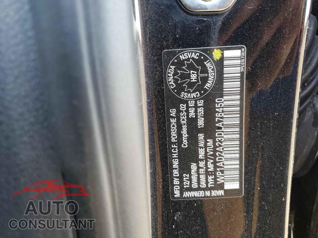 PORSCHE CAYENNE 2013 - WP1AD2A23DLA76450