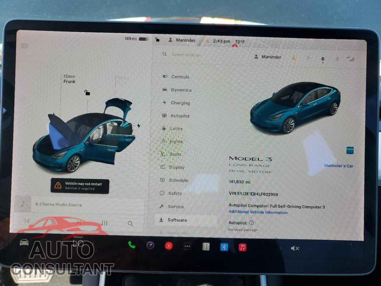TESLA MODEL 3 2020 - 5YJ3E1EB4LF622959